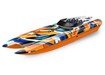 Orange DCB M41 Widebody:  Brushless 40" Race Boat with TQi™ Traxxas Link™ Enabled 2.4GHz Radio System & Traxxas Stability Management (TSM)®