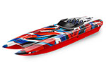 Red/Blue DCB M41 Widebody:  Brushless 40" Race Boat with TQi™ Traxxas Link™ Enabled 2.4GHz Radio System & Traxxas Stability Management (TSM)®