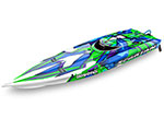 Green Spartan:  Brushless 36" Race Boat with TQi™ Traxxas Link Enabled 2.4GHz Radio System & Traxxas Stability Management (TSM)®