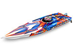 Orange Spartan:  Brushless 36" Race Boat with TQi™ Traxxas Link Enabled 2.4GHz Radio System & Traxxas Stability Management (TSM)®