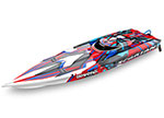 Red Spartan:  Brushless 36" Race Boat with TQi™ Traxxas Link Enabled 2.4GHz Radio System & Traxxas Stability Management (TSM)®