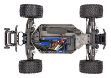 Rustler 4X4 VXL chassis view from above