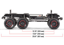 TRX-6 Mercedes-Benz G 63 AMG 6x6 (#88096-4) Extended Chassis/Wheelbase Diagram